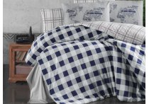 Постельное белье ранфорс First Choice - Edmon Navy Blue (Турция), евро